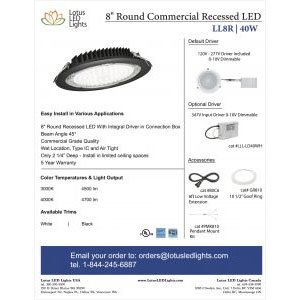ROUND COMMERCIAL RECESSED 8”