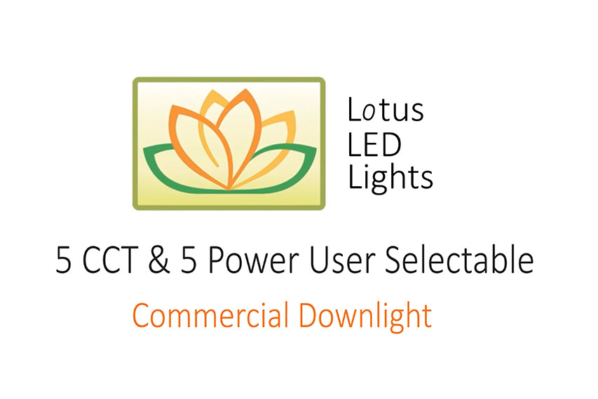 5 CCT & 5 Power User Selectable Commercial Downlight by Lotus LED Lights